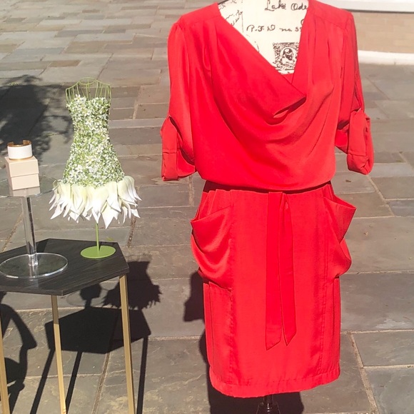 BGBGMaxazria Red Cocktail Dress. Item# 0078 - Picture 3 of 8